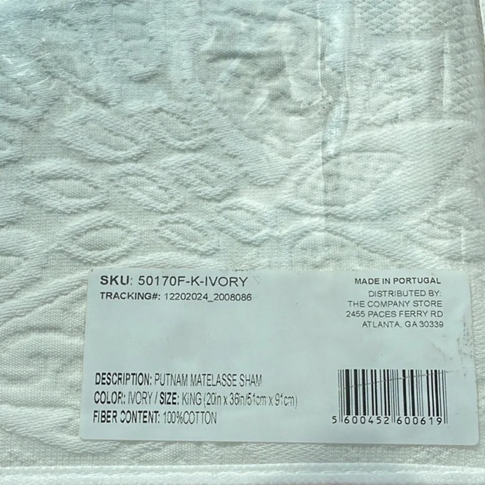 2 / The Company Store Company Cotton Putnam Cotton Matelassé King Shams in Ivory